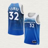 Camiseta Karl-Anthony Towns NO 32 Minnesota Timberwolves Ciudad 2023-24 Azul