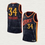 Camiseta Kenrich Williams NO 34 Oklahoma City Thunder Ciudad 2023-24 Negro