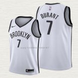 Camiseta Kevin Durant NO 7 Nino Brooklyn Nets Association 2019 Blanco