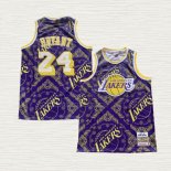 Camiseta Kobe Bryant NO 24 Los Angeles Lakers Mitchell & Ness 2007-08 Violeta2
