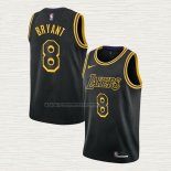 Camiseta Kobe Bryant NO 8 Los Angeles Lakers Ciudad 2017-18 Negro