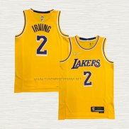 Camiseta Kyrie Irving NO 2 Los Angeles Lakers 75th Anniversary 2021-22 Amarillo