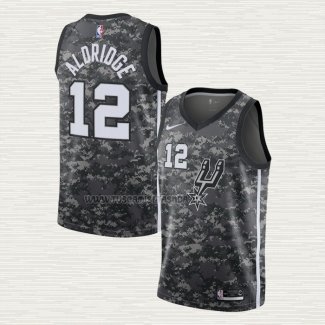 Camiseta LaMarcus Aldridge NO 12 San Antonio Spurs Ciudad Camuflaje