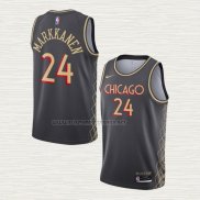 Camiseta Lauri Markkanen NO 24 Chicago Bulls Ciudad 2020-21 Gris