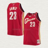 Camiseta LeBron James NO 23 Cleveland Cavaliers Mitchell & Ness 2003-04 Rojo