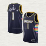 Camiseta Michael Porter JR. NO 1 Denver Nuggets Ciudad 2021-22 Azul