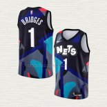 Camiseta Mikal Bridges NO 1 Brooklyn Nets Ciudad 2023-24 Negro