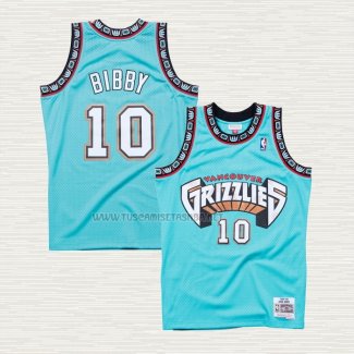 Camiseta Mike Bibby NO 10 Memphis Grizzlies Hardwood Classics Throwback Verde