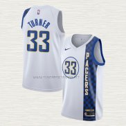 Camiseta Myles Turner NO 33 Indiana Pacers Ciudad Blanco