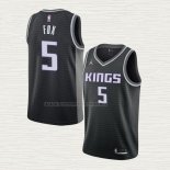 Camiseta NO 5 Sacramento Kings Statement 2020-21 Negro De'Aaron Fox