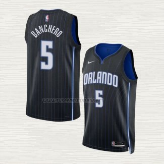 Camiseta Paolo Banchero NO 5 Orlando Magic Icon 2022-23 Negro