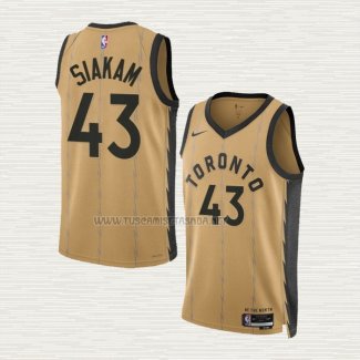 Camiseta Pascal Siakam NO 43 Toronto Raptors Ciudad 2023-24 Oro