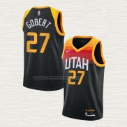 Camiseta Rudy Gobert NO 27 Utah Jazz Ciudad 2020-21 Negro