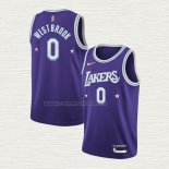 Camiseta Russell Westbrook NO 0 Los Angeles Lakers Ciudad Edition 2021-22 Violeta