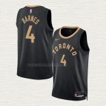 Camiseta Scottie Barnes NO 4 Toronto Raptors Ciudad 2022-23 Negro