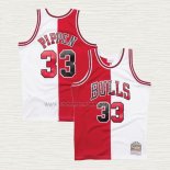 Camiseta Scottie Pippen NO 33 Chicago Bulls Mitchell & Ness Rojo Blanco
