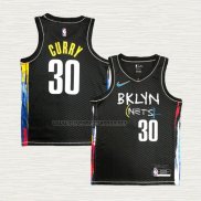 Camiseta Seth Curry NO 30 Brooklyn Nets Ciudad 2020-21 Negro