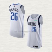 Camiseta Spencer Dinwiddie NO 26 Dallas Mavericks Association Autentico Blanco