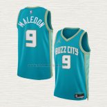 Camiseta Theo Maledon NO 9 Charlotte Hornets Ciudad 2023-24 Verde