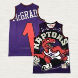 Camiseta Tracy Mcgrady NO 1 Toronto Raptors Mitchell & Ness Big Face Violeta