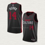 Camiseta Tyler Herro NO 14 Miami Heat Ciudad 2023-24 Negro