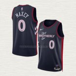 Camiseta Tyrese Maxey NO 0 Philadelphia 76ers Ciudad 2023-24 Azul