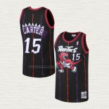 Camiseta Vince Carter NO 15 Toronto Raptors Mitchell & Ness 1998-99 Negro