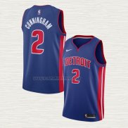 Camiseta Cade Cunningham NO 2 Detroit Pistons Icon Azul