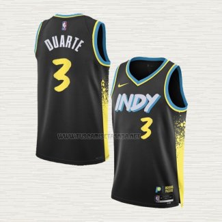 Camiseta Chris Duarte NO 3 Indiana Pacers Ciudad 2023-24 Negro