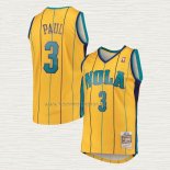 Camiseta Chris Paul NO 3 Charlotte Hornets Mitchell & Ness 2010-11 Amarillo