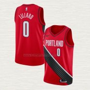 Camiseta Damian Lillard NO 0 Portland Trail Blazers Statement 2019-20 Rojo