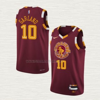 Camiseta Darius Garland NO 10 Cleveland Cavaliers Ciudad Rojo