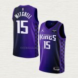 Camiseta Davion Mitchell NO 15 Sacramento Kings Statement 2023-24 Violeta