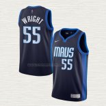 Camiseta Delon Wright NO 55 Dallas Mavericks Earned 2020-21 Azul