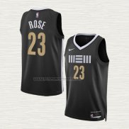 Camiseta Derrick Rose NO 23 Memphis Grizzlies Ciudad 2023-24 Negro