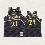Camiseta Dominique Wilkins NO 21 Atlanta Hawks Hardwood Classic 1986-87 Negro