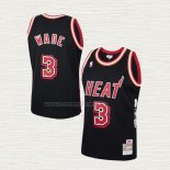 Camiseta Dwyane Wade NO 3 Miami Heat Retro MVP 2006 Finals Negro