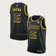 Camiseta Jabari Brown NO 15 Los Angeles Lakers Mamba 2021-22 Negro