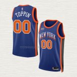 Camiseta Jacob Toppin NO 00 New York Knicks Ciudad 2023-24 Azul