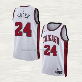 Camiseta Javonte Green NO 24 Chicago Bulls Ciudad 2022-23 Blanco