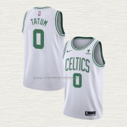 Camiseta Jayson Tatum NO 0 Boston Celtics Association 2021-22 Blanco