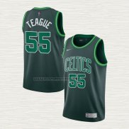 Camiseta Jeff Teague NO 55 Boston Celtics Earned 2020-21 Verde