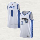 Camiseta Jonathan Isaac NO 1 Orlando Magic Earned 2020-21 Blanco