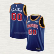 Camiseta Jonathan Kuminga NO 00 Golden State Warriors 75th Anniversary Azul