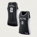 Camiseta Kawhi Leonard NO 2 Mujer San Antonio Spurs Icon 2017-18 Negro