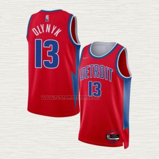 Camiseta Kelly Olynyk NO 13 Detroit Pistons Ciudad 2021-22 Rojo