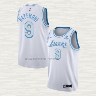 Camiseta Kent Bazemore NO 9 Los Angeles Lakers Ciudad 2021-22 Blanco