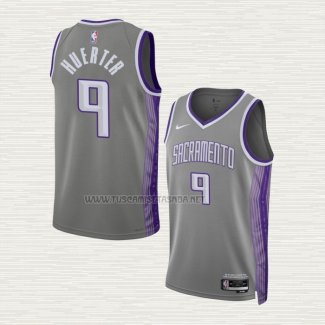 Camiseta Kevin Huerter NO 9 Sacramento Kings Ciudad 2022-23 Gris