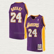 Camiseta Kobe Bryant NO 24 Los Angeles Lakers Mitchell & Ness 2008-09 Violeta