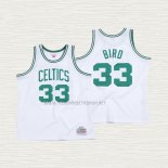 Camiseta Larry Bird NO 33 Nino Boston Celtics Hardwood Classics Throwback Blanco